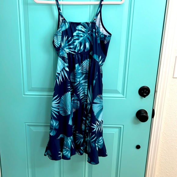 Tropical Blue Dress Short Small - Picture 2 of 2